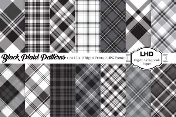 Black Digital Plaid Patterns: A Modern Design Asset