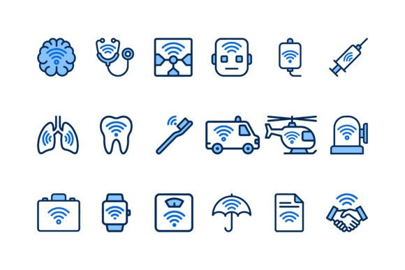 Blue Telemedicine and Healthcare Icon: A Modern Visual Language