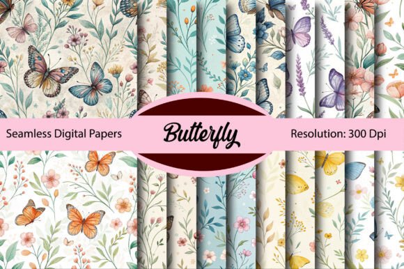 Butterfly Seamless Digital Paper: Versatile Design Asset