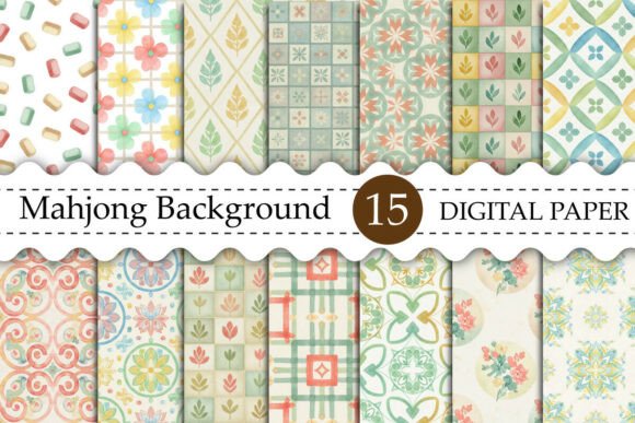 Classic Mahjong Tiles Digital Paper: A Designer's Asset