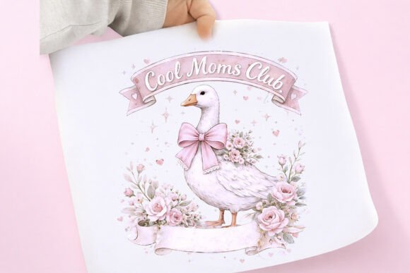 Cool Moms Club Goose Mama PNG: Coquette Charm for Modern Designs