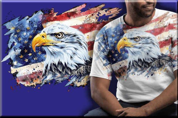 Eagle USA Flag America 4th of July PNG: Patriotic Design Asset