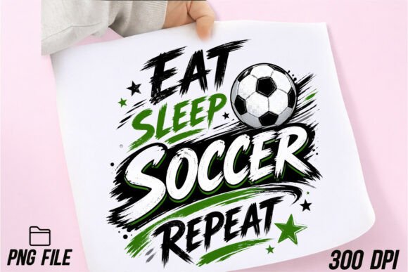 Eat Sleep Soccer PNG Brushstroke: A Dynamic Design Asset for Passionate Brands