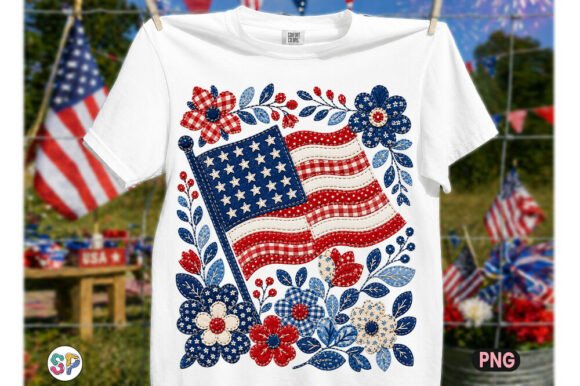 Floral Patchwork 4th of July USA Flag: A Fresh Take on Patriotism