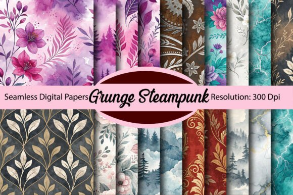 Grunge Steampunk Textures Digital Paper: Beyond the Ordinary Background