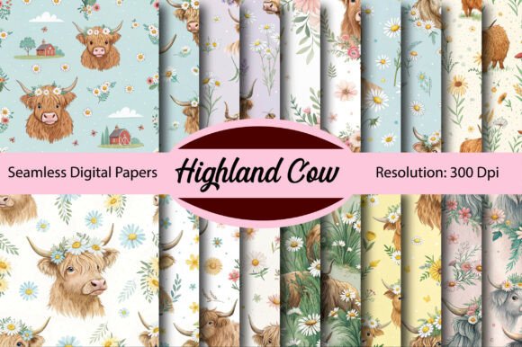 Highland Cow & Daisies Digital Paper: A Designer's Guide