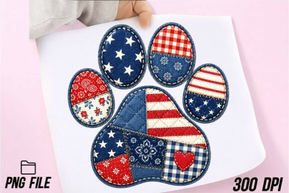 Patriotic Dog Paw Faux Patchwork PNG: A Designer's Guide