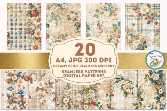 Plaid Strawberry Digital Papers: A Designer's Pattern Toolkit
