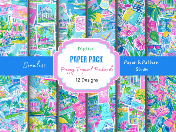 Preppy Tropical Postcard Print: A Designer's Guide to Coastal Charm