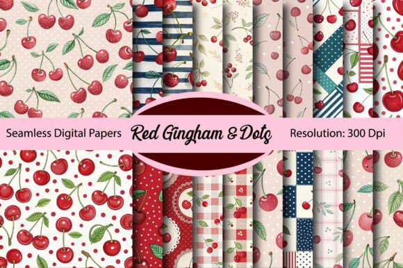 Red Gingham & Dots Digital Paper: A Designer's Go-To Pattern
