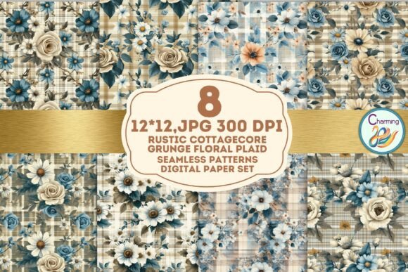 Rustic Floral Plaid: A Pattern Set for Authentic Design