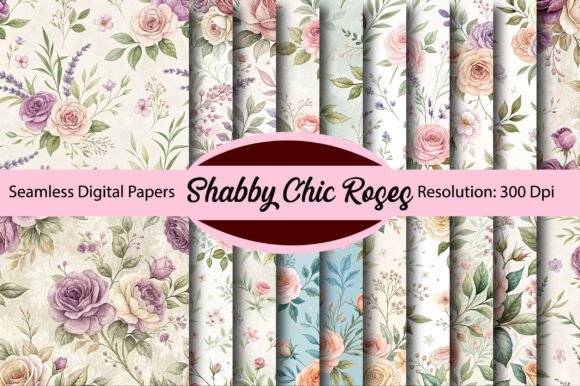 Shabby Chic Roses Seamless Digital Paper for Your Projects