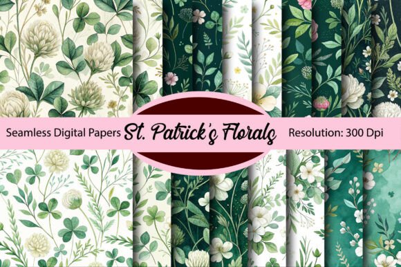 St. Patrick's Florals Digital Paper: A Designer's Secret Weapon