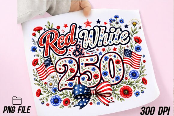 Styling Your Fourth: Floral PNG, July 4th Png, Patriotic Red Design Asset