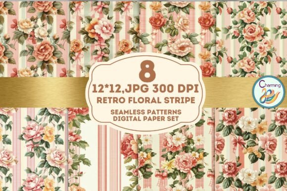 Timeless Style: The Allure of Seamless Paper: Retro Floral Stripe
