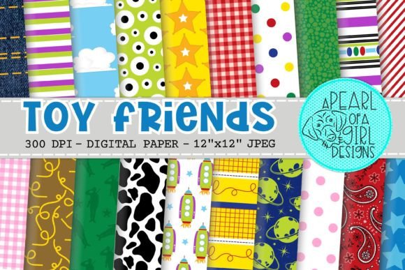 Toy Friends Digital Paper: A Creative Asset for Themed Projects