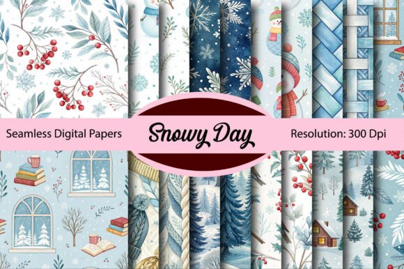 Transform Your Projects with Snowy Day Seamless Digital Paper